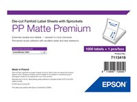 Epson Premium - die cut fanfold labels with sprockets - matte - 1000 label(s) - 203 x 152 mm 7113416